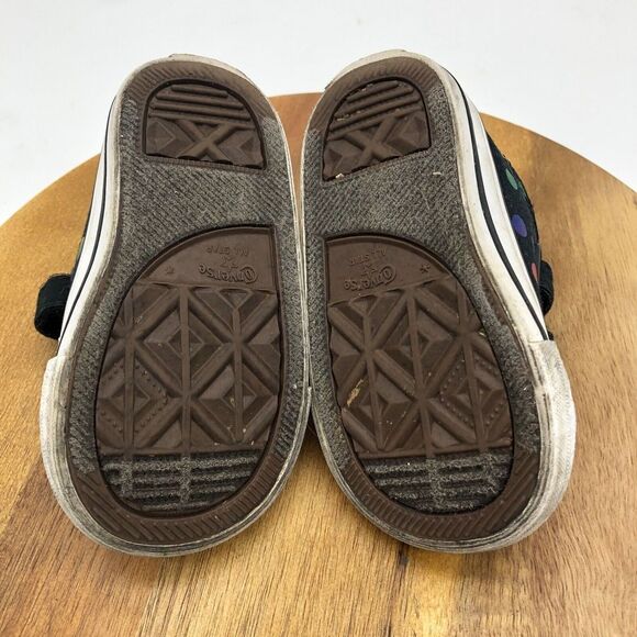 Converse Chuck Taylor All Star 2V Lo Sneakers Infant 4 Black Confetti Polka Dots - Picture 6 of 9